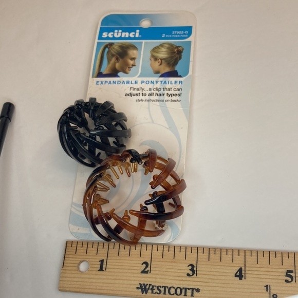 Scunci Expandable Adjustable Ponytailer Bun Clip Brown Black - Picture 5 of 9